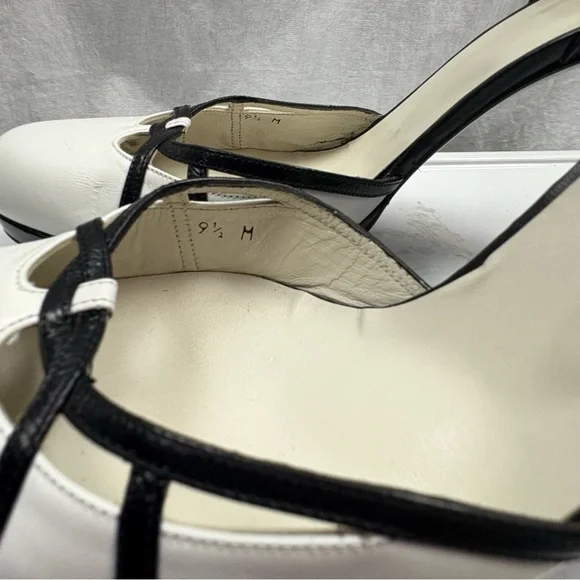 Stuart Weitzman White and Black High Heel Mary Jane 9.5 - Picture 7 of 9
